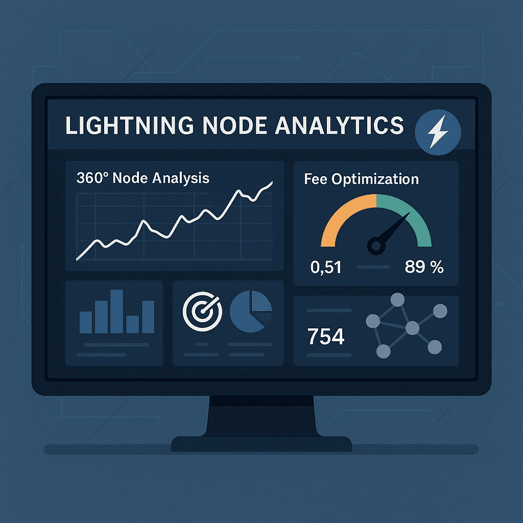 Lightning node analytics dashboard in DazBox showing performance metrics and channel health